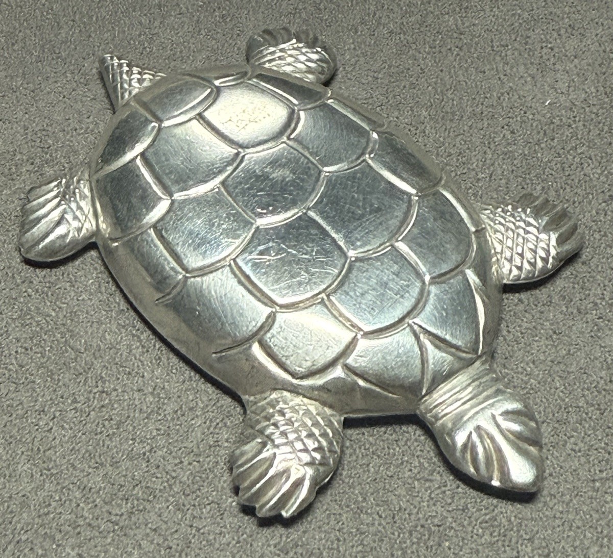 Sterling Silver 3” Turtle Extra Large Vintage Est… - image 1