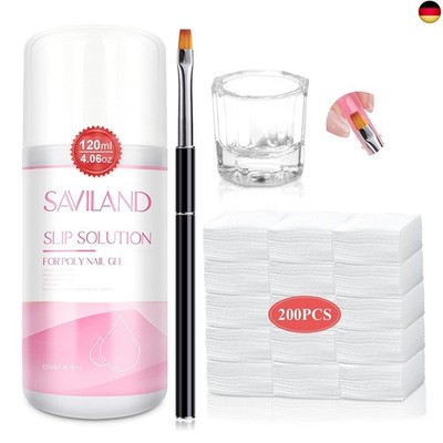 Saviland Poly Gel Slip Solution Nail Kit: 120ML Remove Sticky Layer Slip