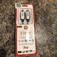 GE High Speed 3 foot ft HDMI to HDMI Cable - HD Video  Audio New In Pack