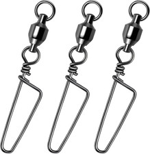 Fishing Snap Swivels, High Strength Ball Bearing Swivel with Stainless Steel Coa