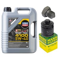 MotoröL Filter Set Liqui Moly 5W-40 5 Liter + ÖLablassschraube FüR VW Lupo 1.0