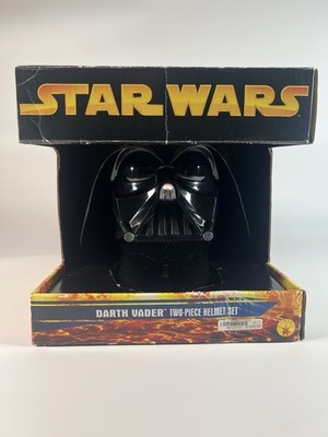 Vintage 1998 Star Wars Darth Vader Two Piece Helmet Mask Set w/ Box Rubie s