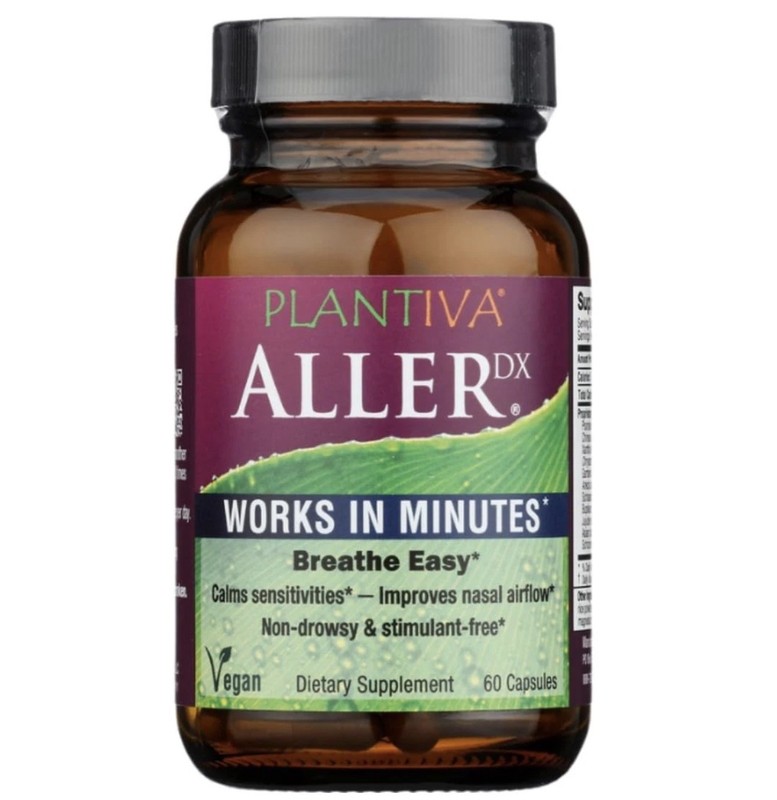 Plantiva AllerDx 60 Capsules Natural Herbal Allergy Support Non-DrowsyEXP 1/2027