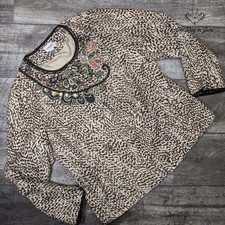 Chico's Sequin Hook and Loop Closure Jacket Size Chico's 3 16 