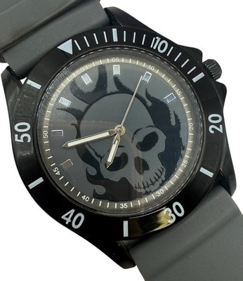 2013 Marvel Ghost Rider Face Watch Gray Rubber Strap New Battery 
