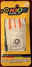 Kids Golf Gloves Finger Ten Size Large White And Black Young Golfer