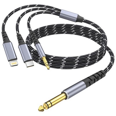 Lightning auf 6,35mm TRS Audiokabel 4,5m für iPhone/iPad Lautsprecher