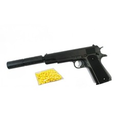 ARME PISTOLET À BILLES SILENCIEUX 18CM