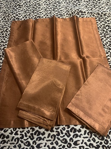 4 Satin Copper Crate & Barrel 21x21 Cloth Dinner Napkins - Picture 1 of 5