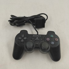 OEM Sony PlayStation 2 DualShock 2 Controller Black SCPH-10010 - TESTED WORKS 