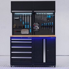 Datona  Werkstatteinrichtung 135 cm + 3 cm Eichenholz-Arbeitsplatte  5