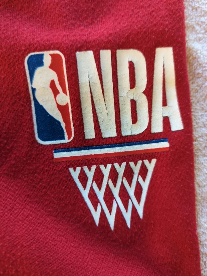 NBA Logo Jogger Sweatpants Red White Basketball Kids Size Youth Small 8 - Image 2 of 4