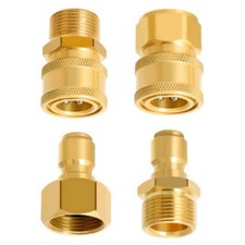 4pcs Brass Pressure Washer Hose Adapter Pressure Washer Spare Parts M22 3/8''