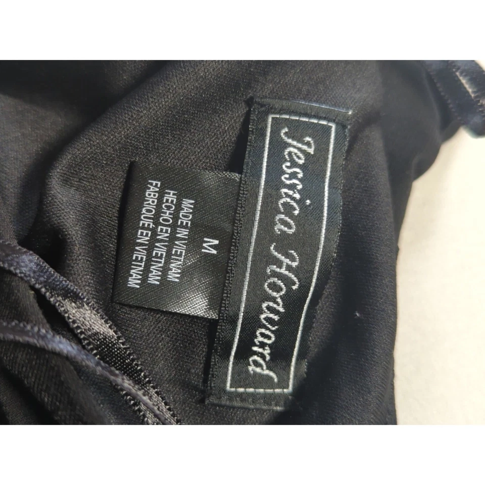 Mono Jessica Howard Negro Manga Encaje Envolvente Mujer M Elastizado Formal Elegante Foto 2 de 4