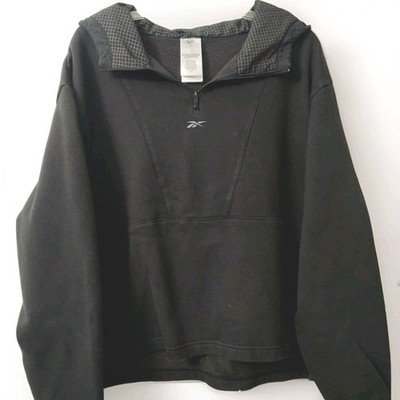 Reebok 1/4 Zip Hoodie Womens L Thermowarm Graphene Athletic Sweatshirt OVERSIZED