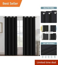 Luxury 100 Blackout Grommet Curtains for Total Privacy - 96'' Long - Jet Black