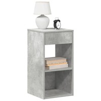 Nachttisch Set 2Er Betongrau Mit Schublade 35X34X66,5 Cm