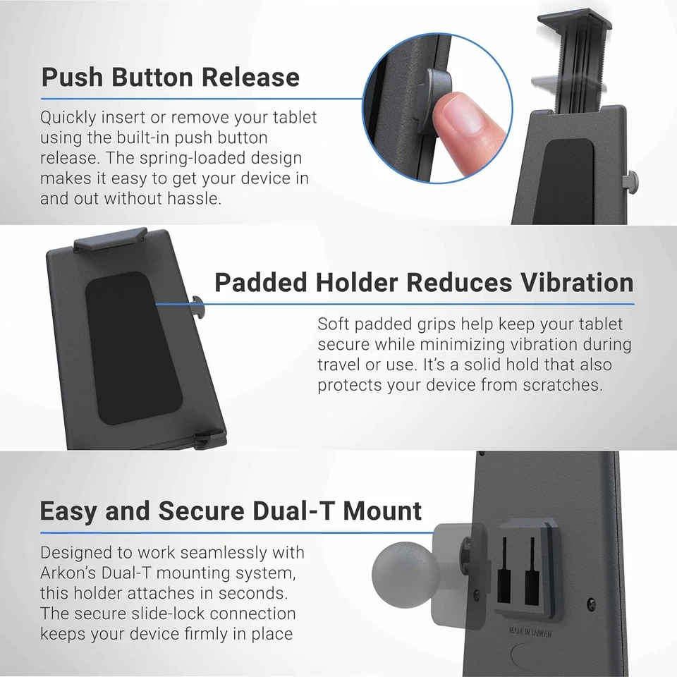 Car Tablet Mounts Keyboard Tray iPad Samsung Holder Easy Install Durable, Black - Image 4 of 4