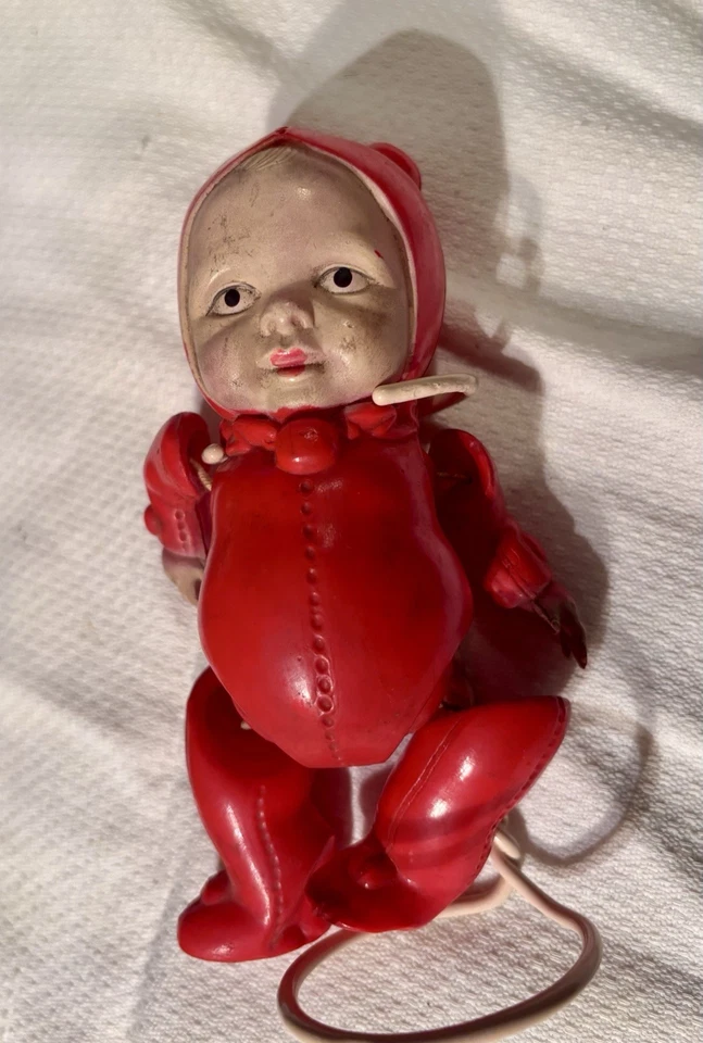 Antique Celluloid Doll In Red Bunting Occupied Japan 6 Inches Tall - Image 2 of 4