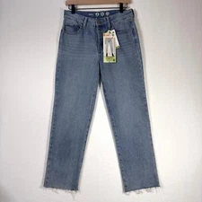 NWT REWASH Womens Mid Rise Button Fly Jeans Distressed Hem Streetwear Sz 5/27