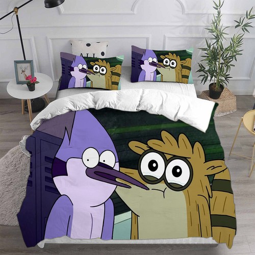 Cosplay Regular Show Mordecai Rigby 3D Bettbezug Bettwäsche Set Kissenbezug - Bild 26 von 33