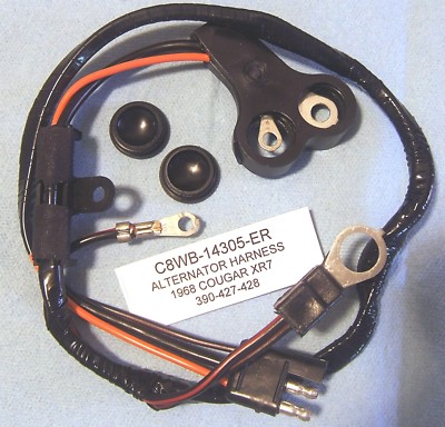 C80) 1967 1968 Ford Mercury Cougar XR7 390-427-428 ''Alternator wiring harness''