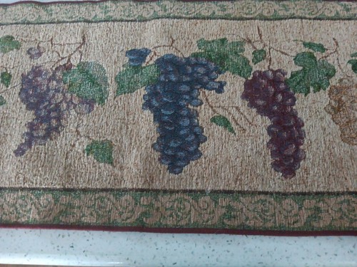 Tapiz de mesa corredor uvas en vid y fruta con borlas 13"" x 72"" hecho en la India - Imagen 3 de 5