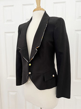 Christian Lacroix 6 Patterned Black Tailored Silk Blazer Size 42 Nwt