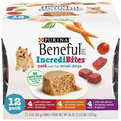 Beneful Small Breed Wet Dog Food Variety Pack, IncrediBites Pate, 3 oz. Can