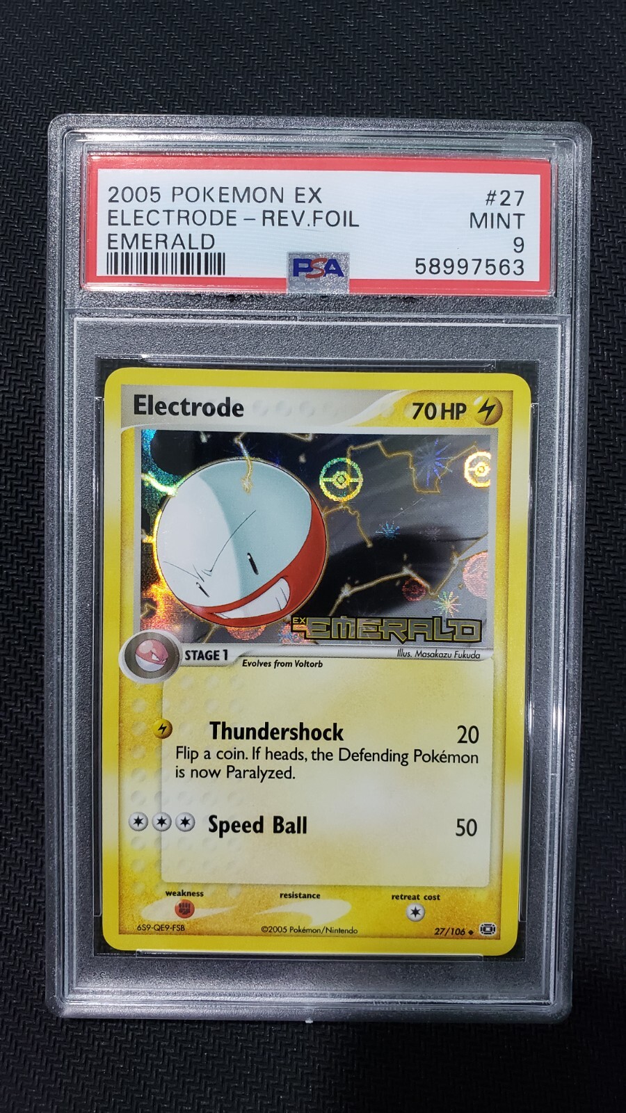2005 Pokemon: ELECTRODE 27/106 - [Reverse Holo] - [EX Emerald Set] Mint - PSA 9