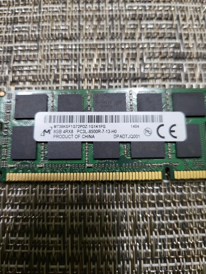 Crucial 8GB DDR3L-1066 240pin QR Server RAM CT8G3ERSLQ81067 - Image 2 of 4