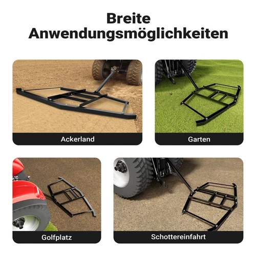 Schleppegge Wiesenegge mit verstellbaren Stangen Wiesenschleppe Rasentraktor DE - Bild 7 von 11
