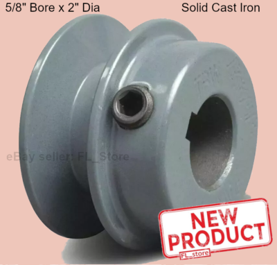 #ad #ad V Belt Motor Pulley Solid Cast Iron 5 8quot; Bore x 2quot; Dia Set Screw Fixed Bore NEW $19.45