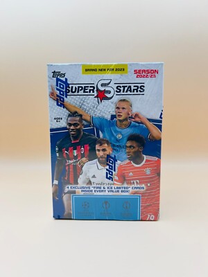 Topps 2023 UEFA Superstars Soccer Trading Card BLASTER Box [9 Packs] *NEU*