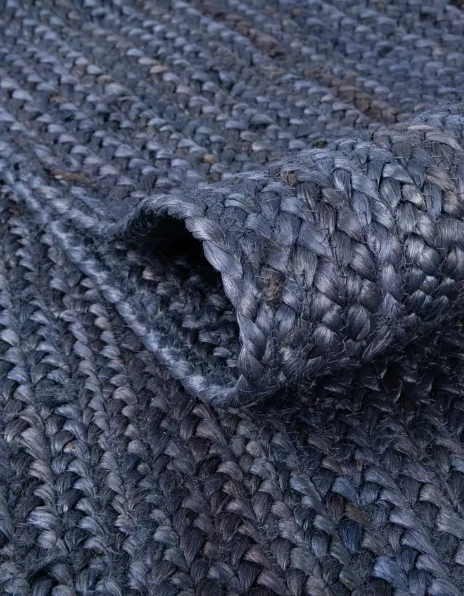 Jute geflochten Tischläufer wendbar rustikal Vintage Essläufer blau Vorleger - Bild 3 von 4