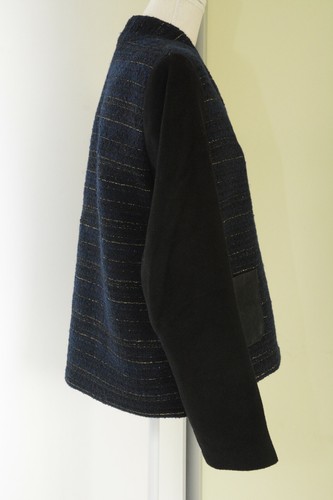 See U Soon Navy Black Contrast Jacket Size 12 EUR40 New - Picture 2 of 9