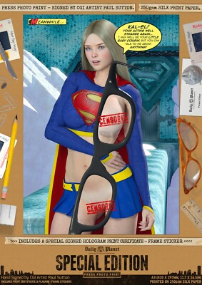 SUPERGIRL Film SEXY MILLY ALCOCK Poster DC Comic signiert Frau von morgen 07