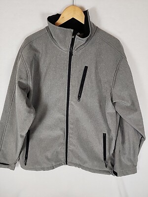 Iceberg Outerwear Jacket Size Large Grey Black Full Zip Wind Rain Proof EUC