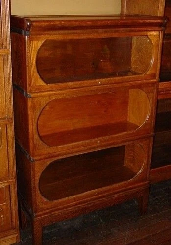 Librería antigua de roble Barrister - Proyecto SUPER RARO - ventanas ovaladas Foto 3 de 4