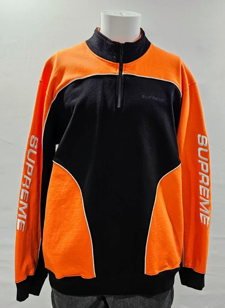 Sweat demi zip Supreme Speedway SS18 noir orange   XL 2018 authentique