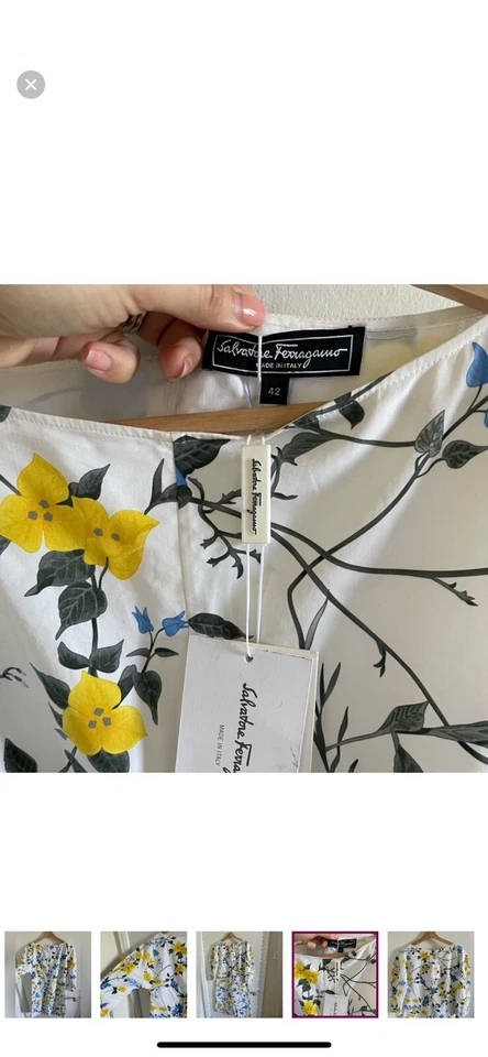 Vestido Floral Primavera Salvatore Ferragamo Nuevo con Etiquetas Foto 3 de 4