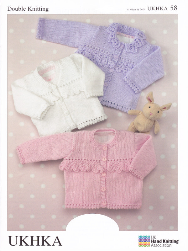 Double Knitting DK Pattern Baby Sweaters Kids Buttoned Frilly Cardigans UKHKA 58