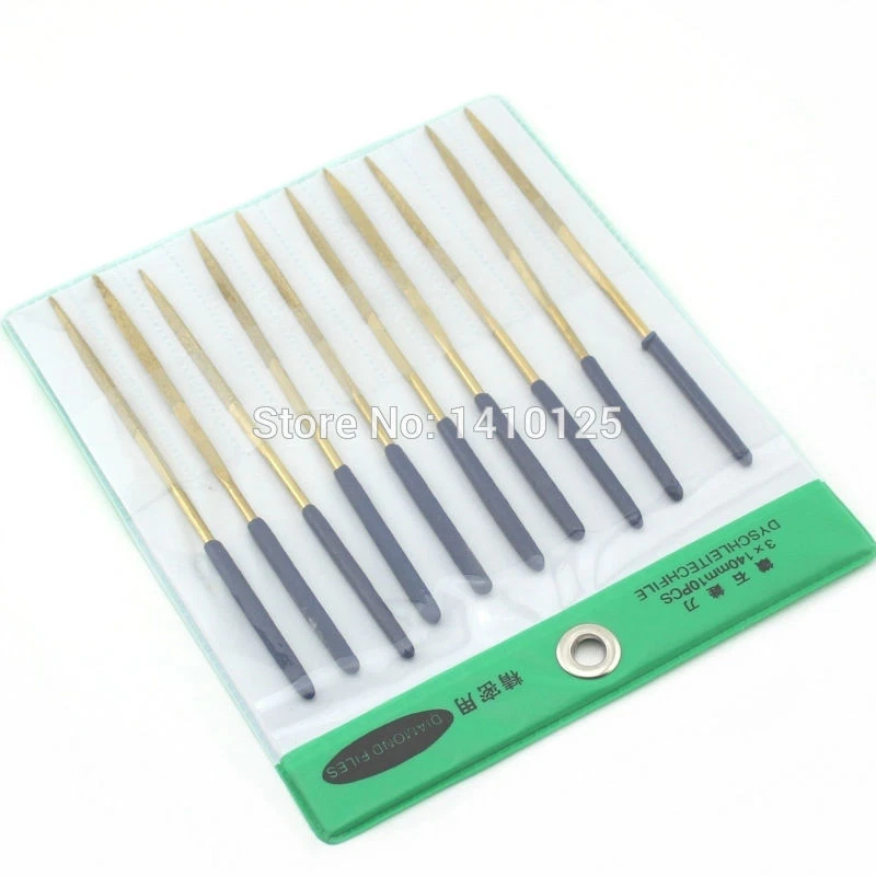 10Pcs 5-1/2" 140 MM x 3 MM TRIANGLE Diamond Coated Needle Saw Files Titanium - Image 3 of 4