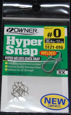 6 Pack - OWNER Hyper Welded Quick Snap 5121-016 Size 0 - 26 lb
