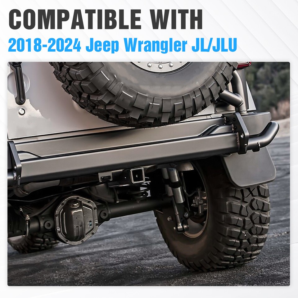 Tow Hitch Receiver Kit For 2007-2018 Jeep Wrangler JK & JKU 2-Door & 4-Door – With Bolt-On Hardware & Cover