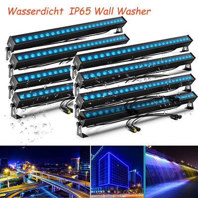 4stk 192W Wallwasher Bühnenlicht 24 Led Bar RGB DMX Wasserdicht Party DJ Strobe