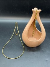 Vintage MCM Red Wing Pottery Brown Tan Hanging Planter Vase + OG Bracket M-1487