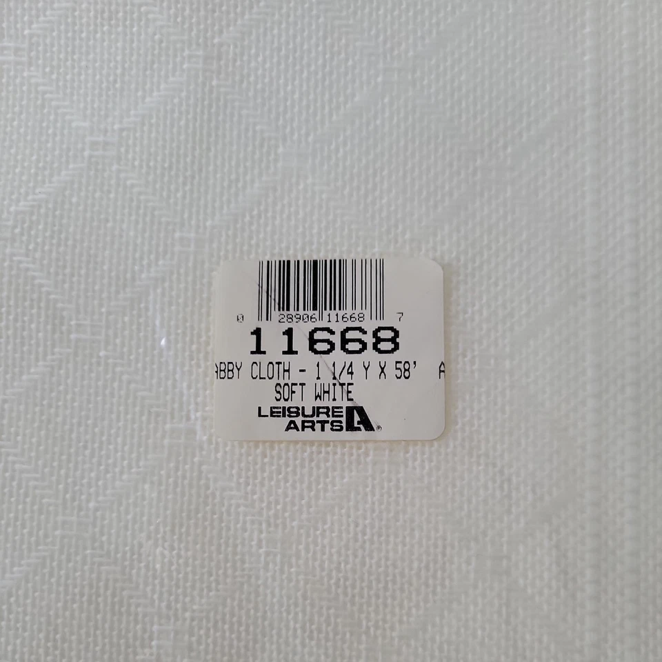 Leisure Arts Afghan Abby Cloth for Counted Cross Stitch Soft White 45x58" New - Image 2 of 4