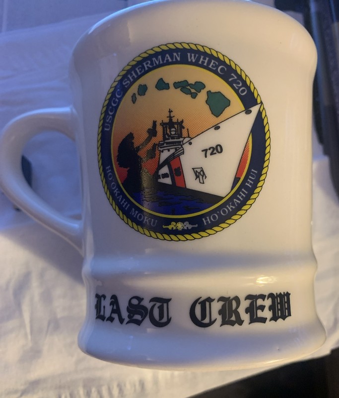 USCGC Sherman WHEC 720 U.S. Coast Guard White Coffee Mug Cup LASC CREW Very Rare