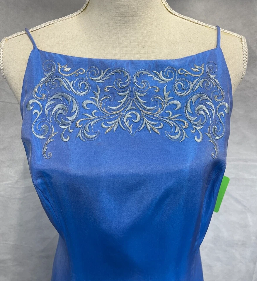 Vestido de graduación vintage Gunne Sax Jessica McClintock Y2K Maxi azul hada 6/8 Foto 2 de 4